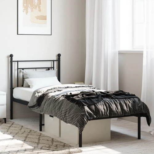 Walplus black metal bed frame - black,