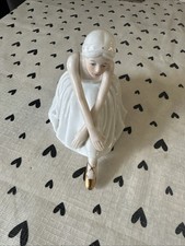 Rare Vintage Antique Sitting German? Porcelain Ballerina Figurine