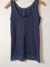 Tom Tailor Navy Blue Long Lace Trim Vest Top S