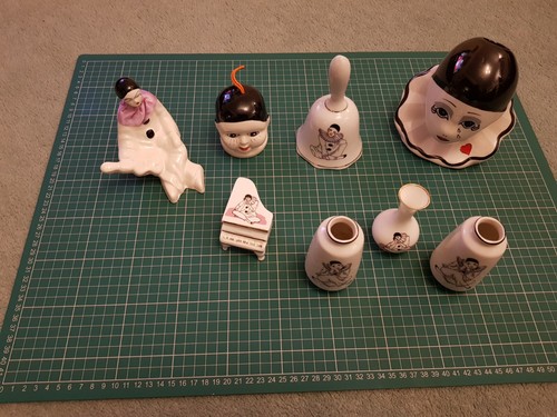 Porcelain pierrot clown 80s - porcelain,