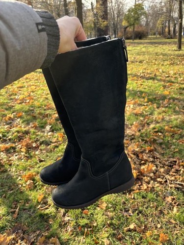 Women ecco boots black nubuck - black,
