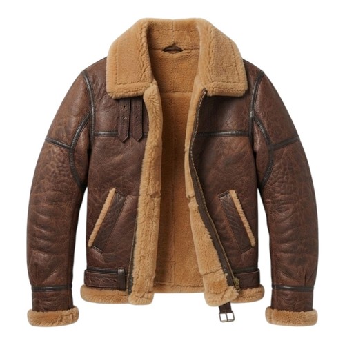 Mens brown aviator sheepskin - mens,