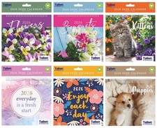 2026 Flip Over Desk Top Calendar Month To View Free Standing Assorted Designs