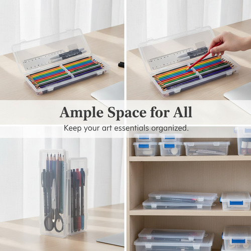 Clear plastic stationery case - plastic,