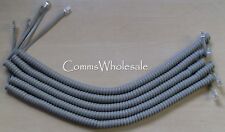 Coiled Telephone Handset Cord for Meridian Nortel BCM Dolphin Grey x 5