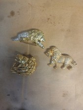 Lot Of Three Gold Lion Pin/hat