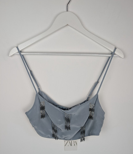 Zara beaded fringe crop - zara,