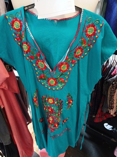 Teal mexican style - mexican, embroidered