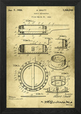 Banjo Resonator Patent Framed