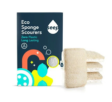 Seep Compostable Sponge with Loofah Scourer - pack of 4