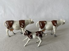 3 Vintage Plastic Britains Era Toy Farm Animals All Cows inc Hong Kong #267-644