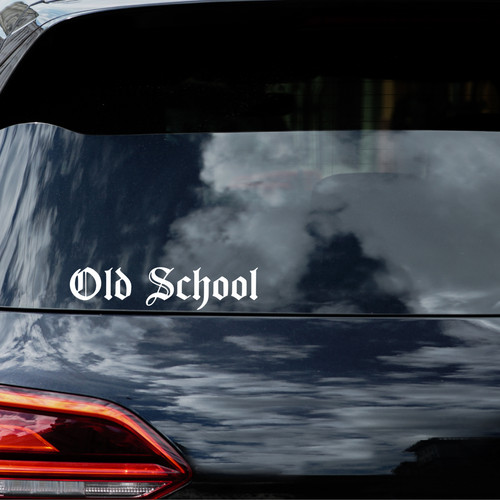 Old school car sticker - old,