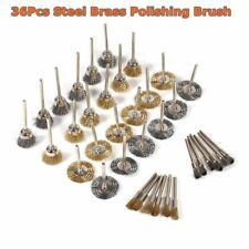 36Pcs Steel Brass Wire Polishing Brushes Wheels Set Fit For Dremel Rotary Tool