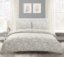 Super King Japanese Cherry Blossom Modern Duvet Cover & Pillowcase Set Grey