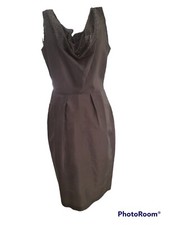 Dress In Taupe Silk Type Fabric Handmade With Beaded Front Perfect For Occasion