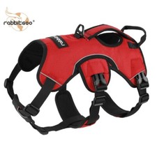 rabbitgoo Escape Proof Dog Harness Soft Padded Full Body Vest Lift Handle Red