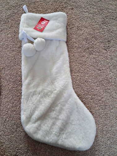Large christmas stocking white - large,