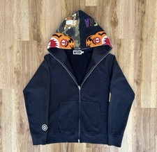 BAPE A Bathing Ape Full Zip Hoodie Tiger Design Small