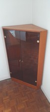 Vintage 1970s Teak Corner Cabinet with Smoked Glass Good Condition