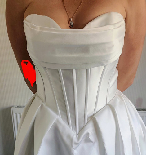 White satin strapless ball - white,