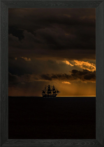 Ship and night vetical framed - night,
