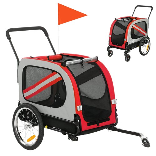 Pawhut dog bike trailer - 2-in-1,