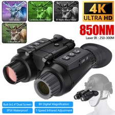 3D 8/4X Digital Night Vision Goggles Head Mounted Binoculars Infrared  Hunting