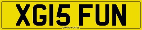 Initials number plate xg15 - initials,