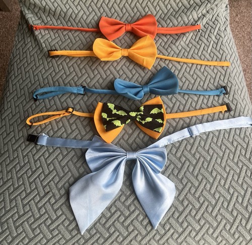 Five dog bows - collars, pet