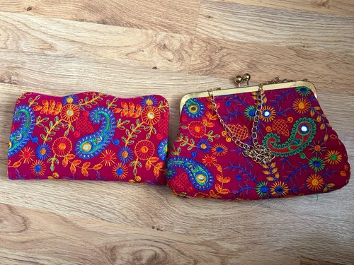 Indian embroidered clutch bag - embroidered,