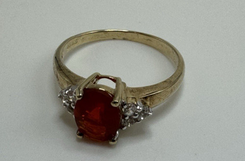9ct gold fire - opal, &