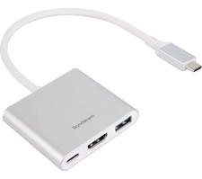 Sandstrom SB-C Hub 3-in-1 Adapter 4K HDMI USB & PD For Laptop MacBook White