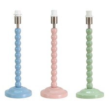 Pastel Bobbin Table Lamp Base Living Room Bedroom Bedside Light Blue Pink Sage