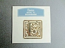 BOOKMARK Letter E Gold Plated Metal Victorian Style Initial NEW Gift Present