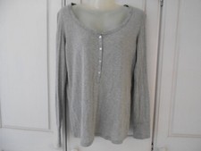 Victoria's Secret Sparkly Grey Long Sleeve Round Neck Ribbed Top/Pyjama - M/UK12