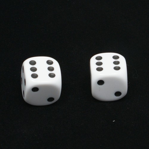 Pair white dice dust - pair,