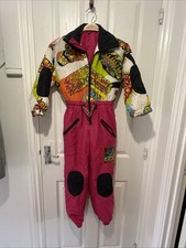 Biting Kids 80s/90s Vintage Ski Suit Skateboarding Zio Joe Bright Fancy Dress