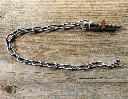 Vintage basin sink plug - plug, chain