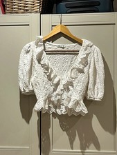 White Zara Frilly Lace Top 
