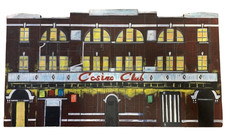 The front of Wigan Casino - Casino Club, painted on art board 62 cm  by 34 cm