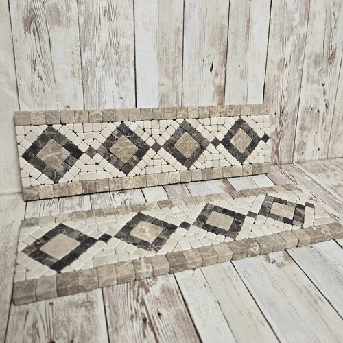 Travertine mosaic border tile - travertine,