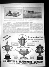 Antique Old Print 1905 Frank Croker Car Crash Daytona Beach Florida Gsmith 20th