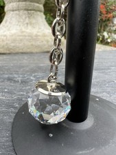 Swarovski Crystal Keyring with Link Chain Silver Tone