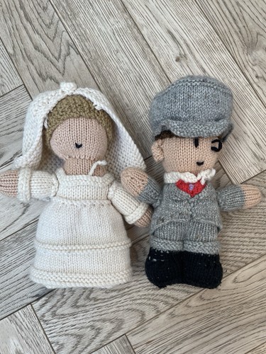 Knitted bride and groom - groom, dolls