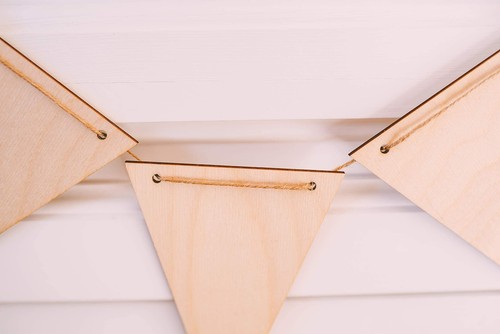 Wooden bunting triangle - triangle, craft