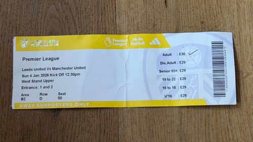 Ticket 2025 leeds utd - utd, v