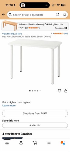 Ikea linnmon adils - /, white