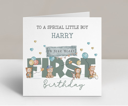 Personalised 1st birthday card - personalised,