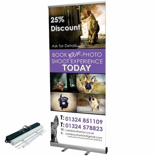 Roll banner stand 85cm - up,
