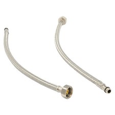 Pair Of 10mm, 380MM Long Flexible Monobloc Tap Connectors Kitchen Bathroom M10